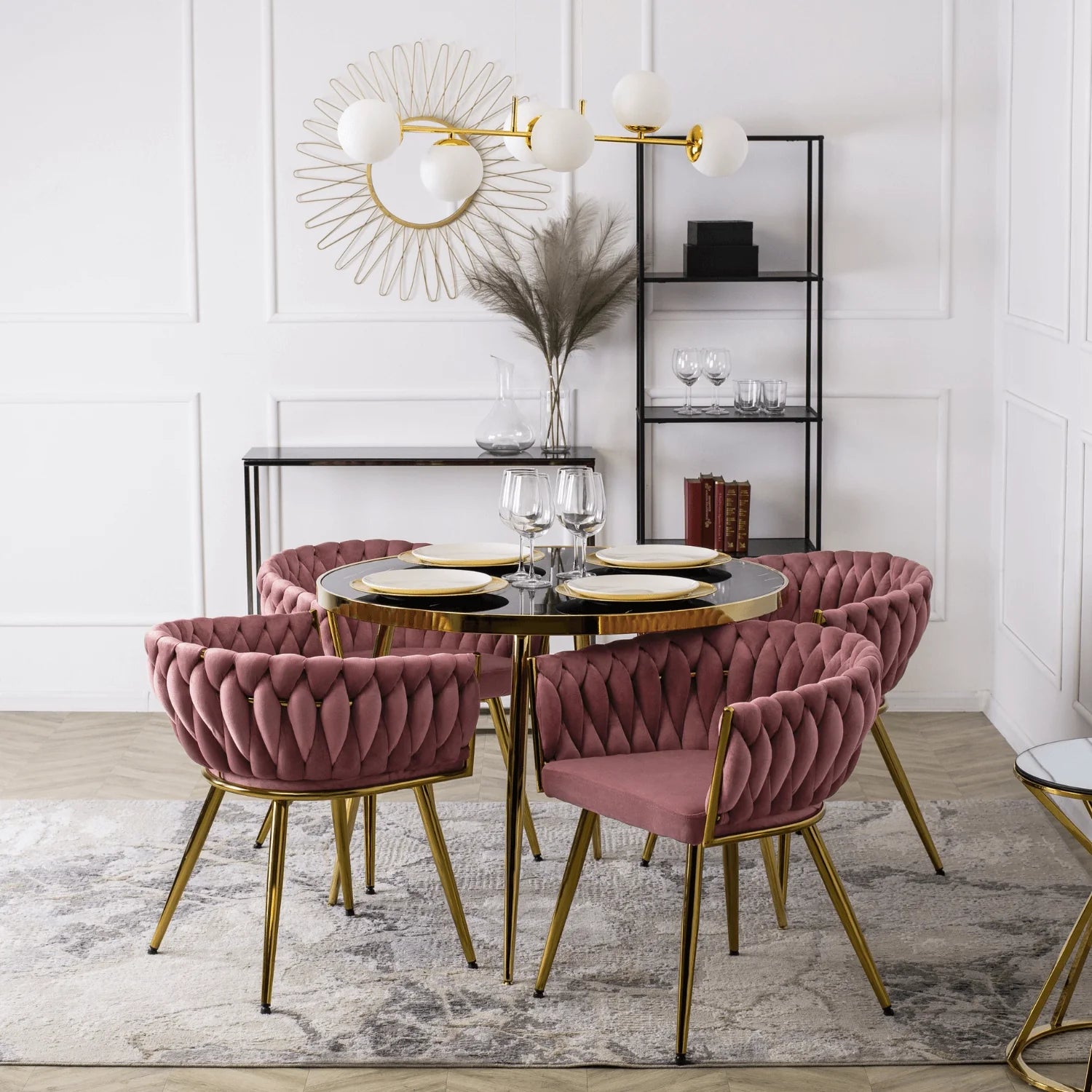 Elite CAPRI Pink Velour Chair – A Touch of Luxury & Elegance