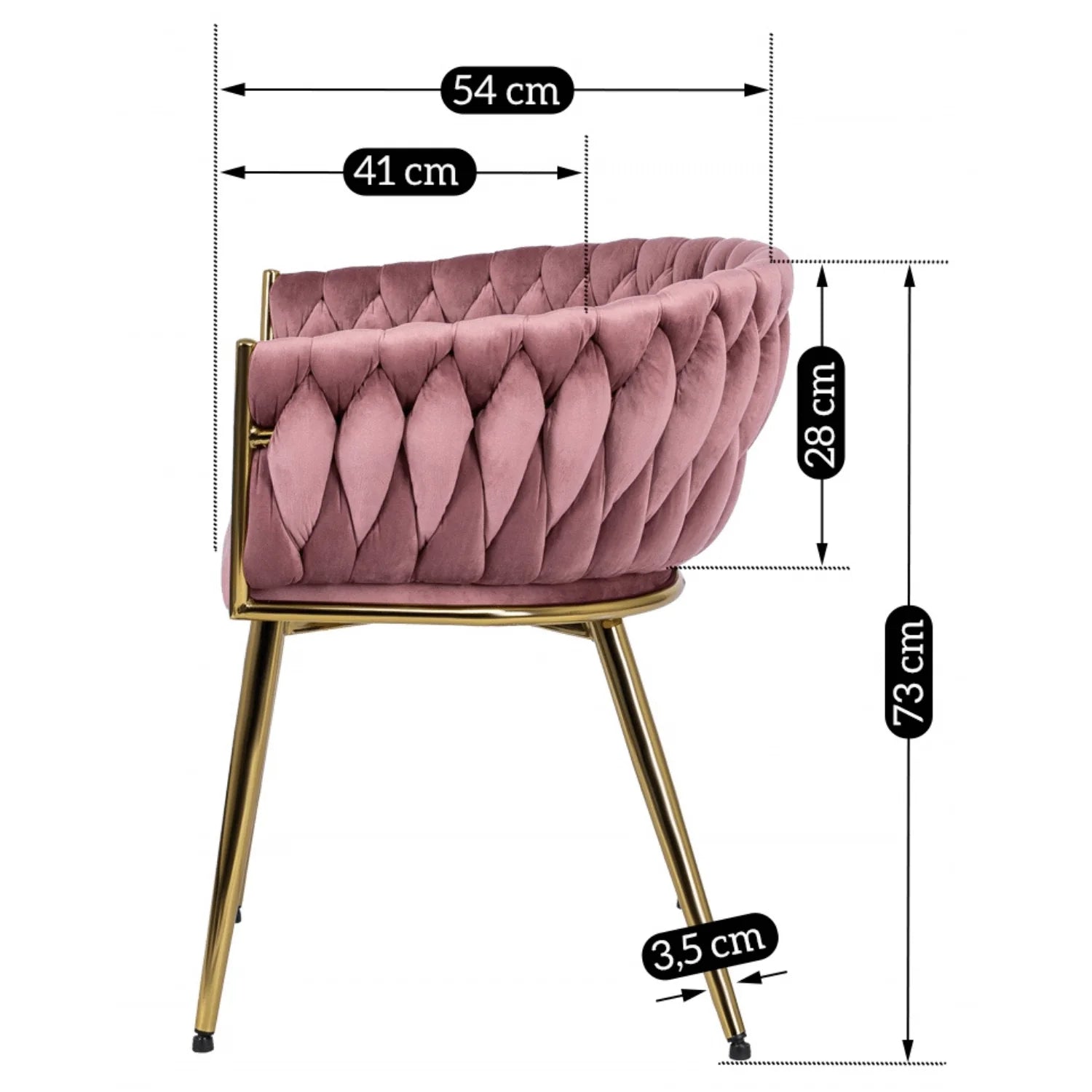 Elite CAPRI Pink Velour Chair – A Touch of Luxury & Elegance