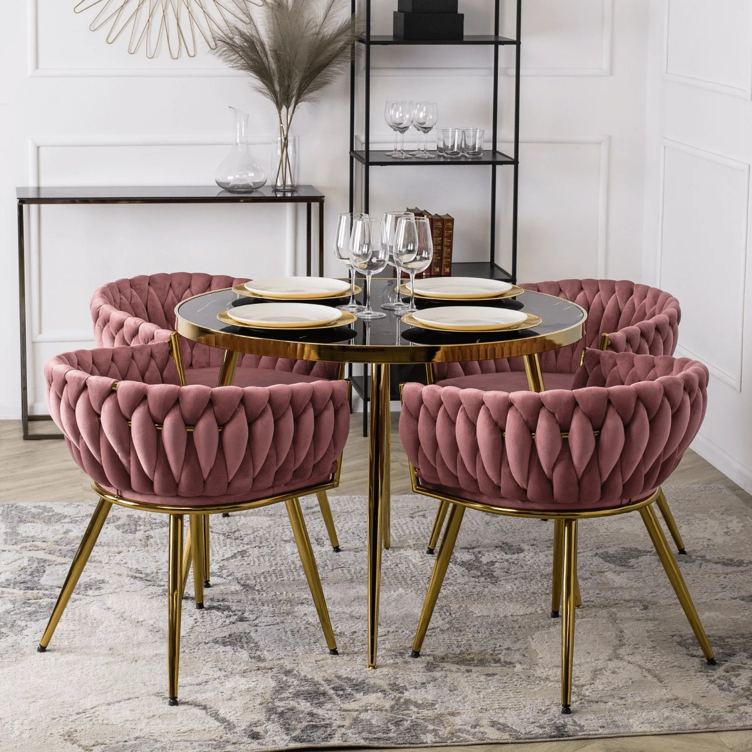 Elite CAPRI Pink Velour Chair – A Touch of Luxury & Elegance