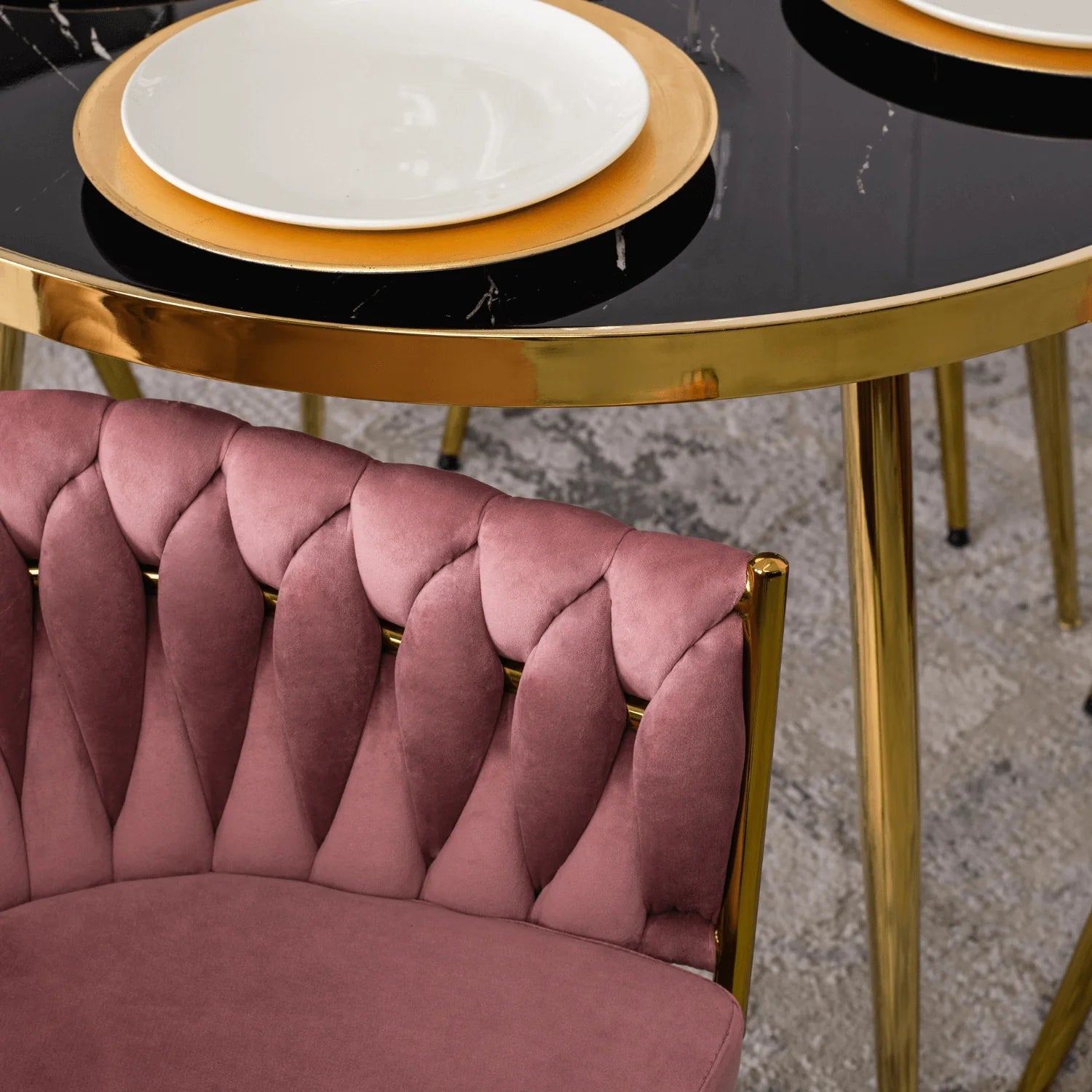 Elite CAPRI Pink Velour Chair – A Touch of Luxury & Elegance