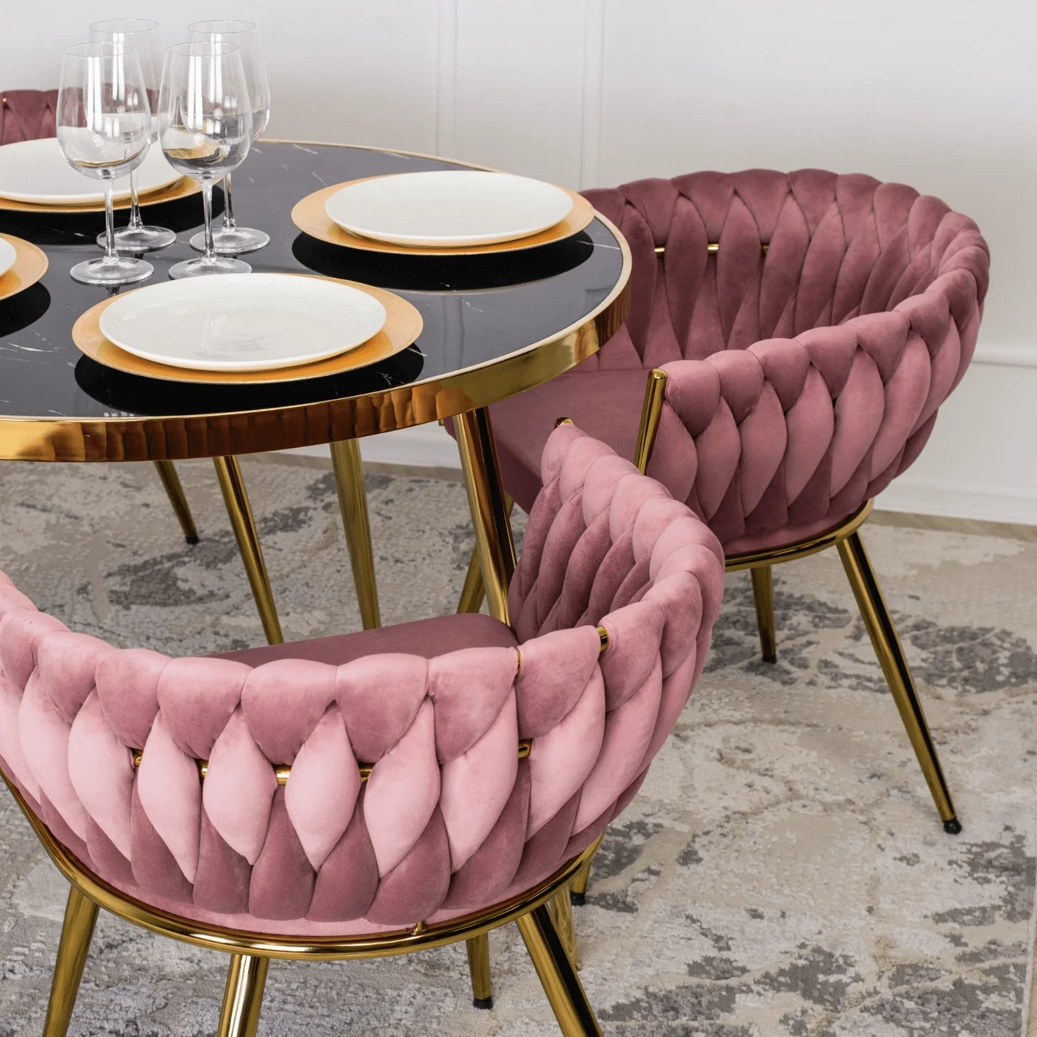 Elite CAPRI Pink Velour Chair – A Touch of Luxury & Elegance