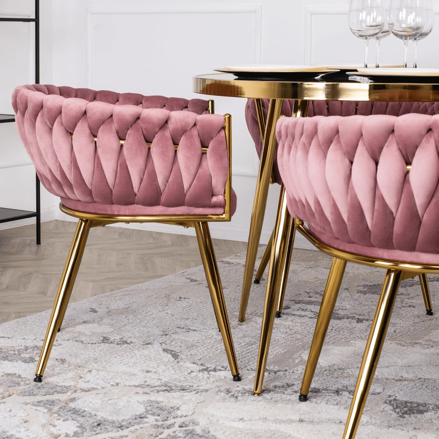 Elite CAPRI Pink Velour Chair – A Touch of Luxury & Elegance