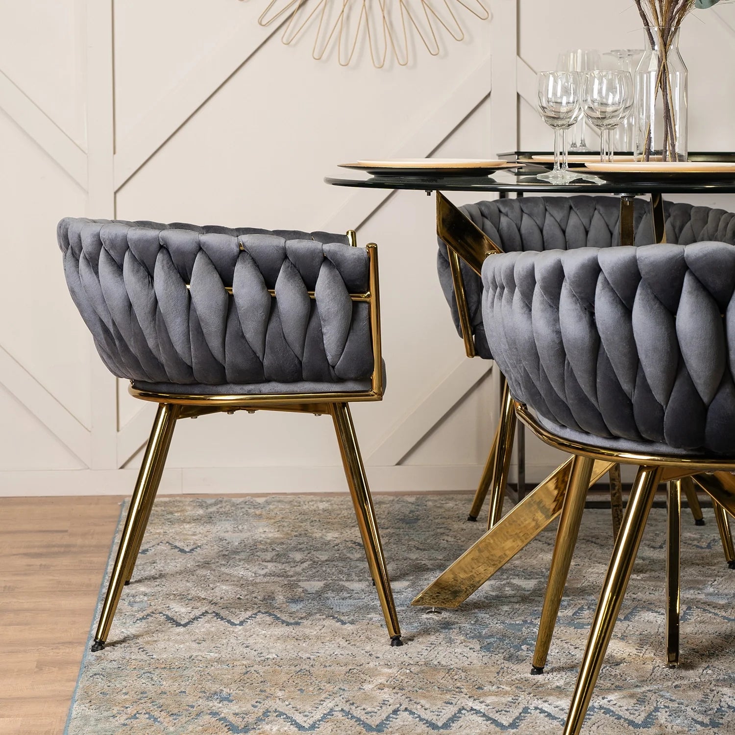 Elite CAPRI Grey Velour Chair – Luxury & Comfort in One Design