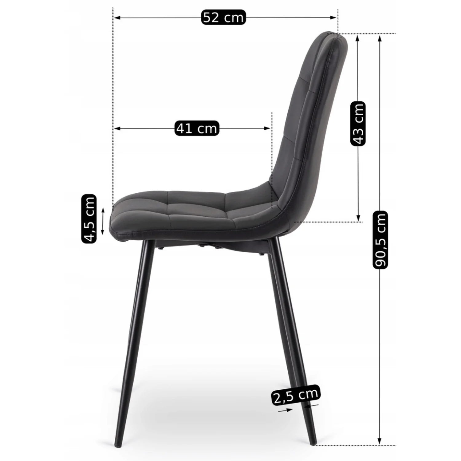 Elite DALVIN Black Eco-Leather Chair – A Modern Classic in Comfort & Style