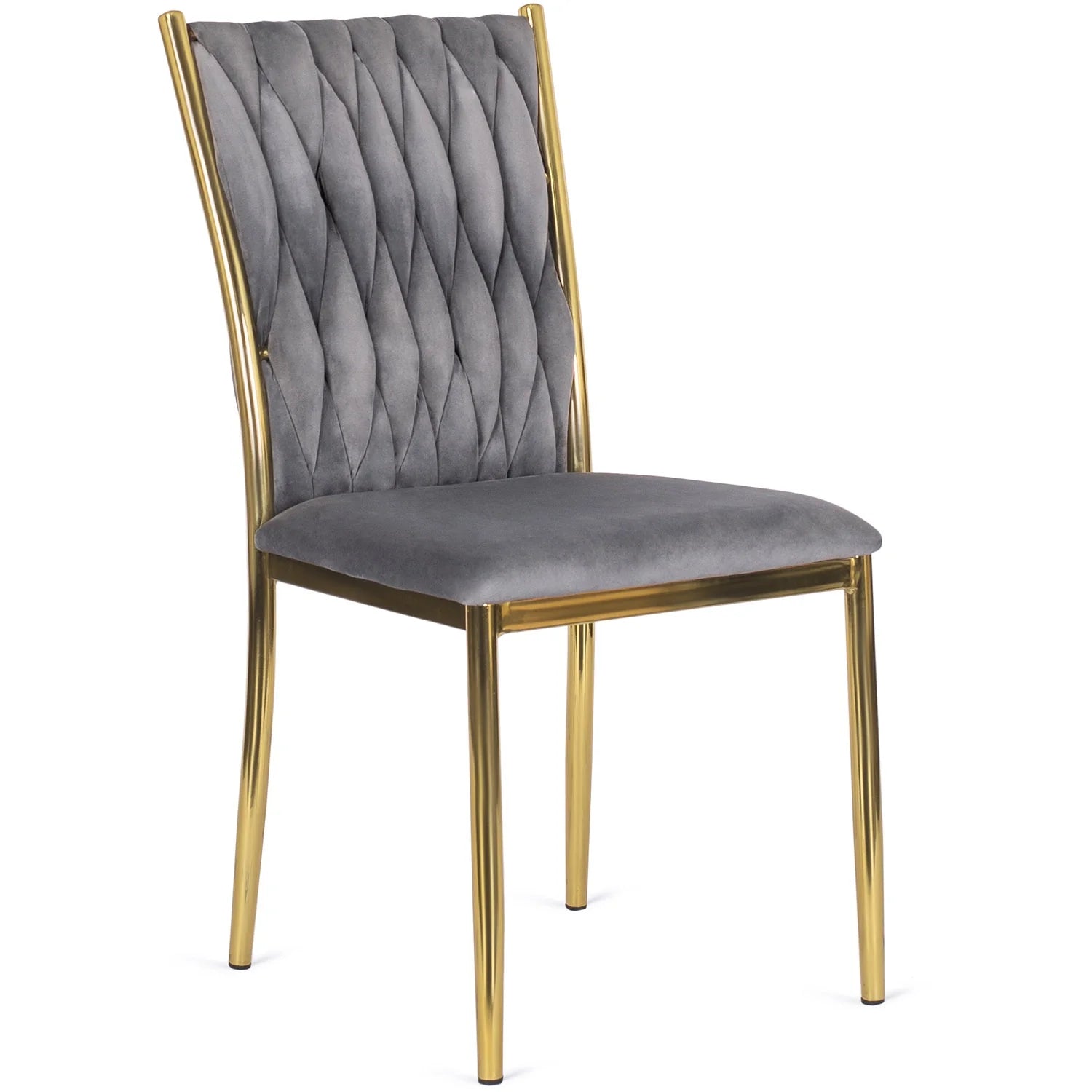 Elite DAN Chair – Gray Velvet & Gold Frame