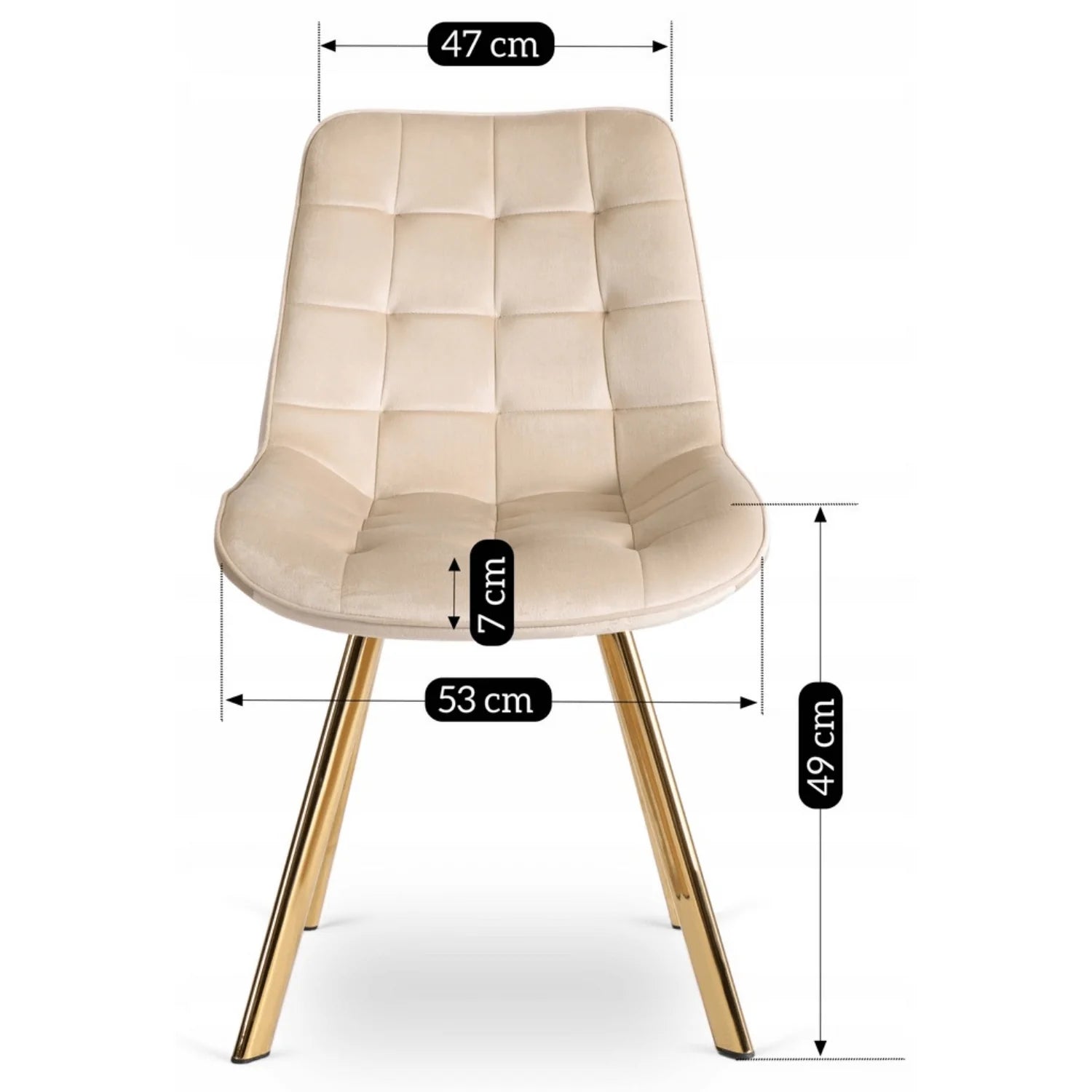 Elite DEVI Cremefarbener Samtsessel – Ein Hauch von Luxus und Komfort