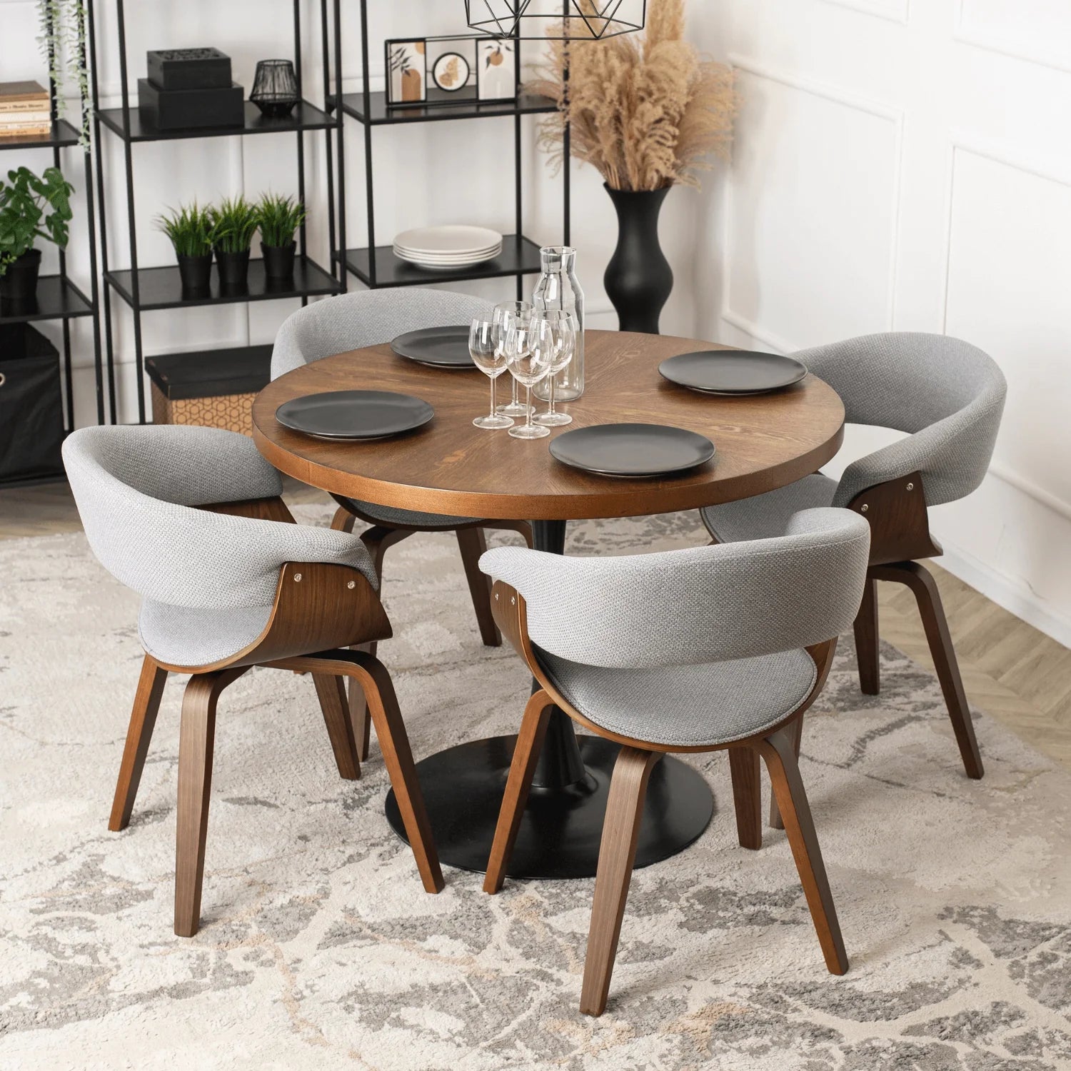 Elite GARY 2 Stuhl in Grau/Walnuss – Eine perfekte Fusion aus Stil und Komfort