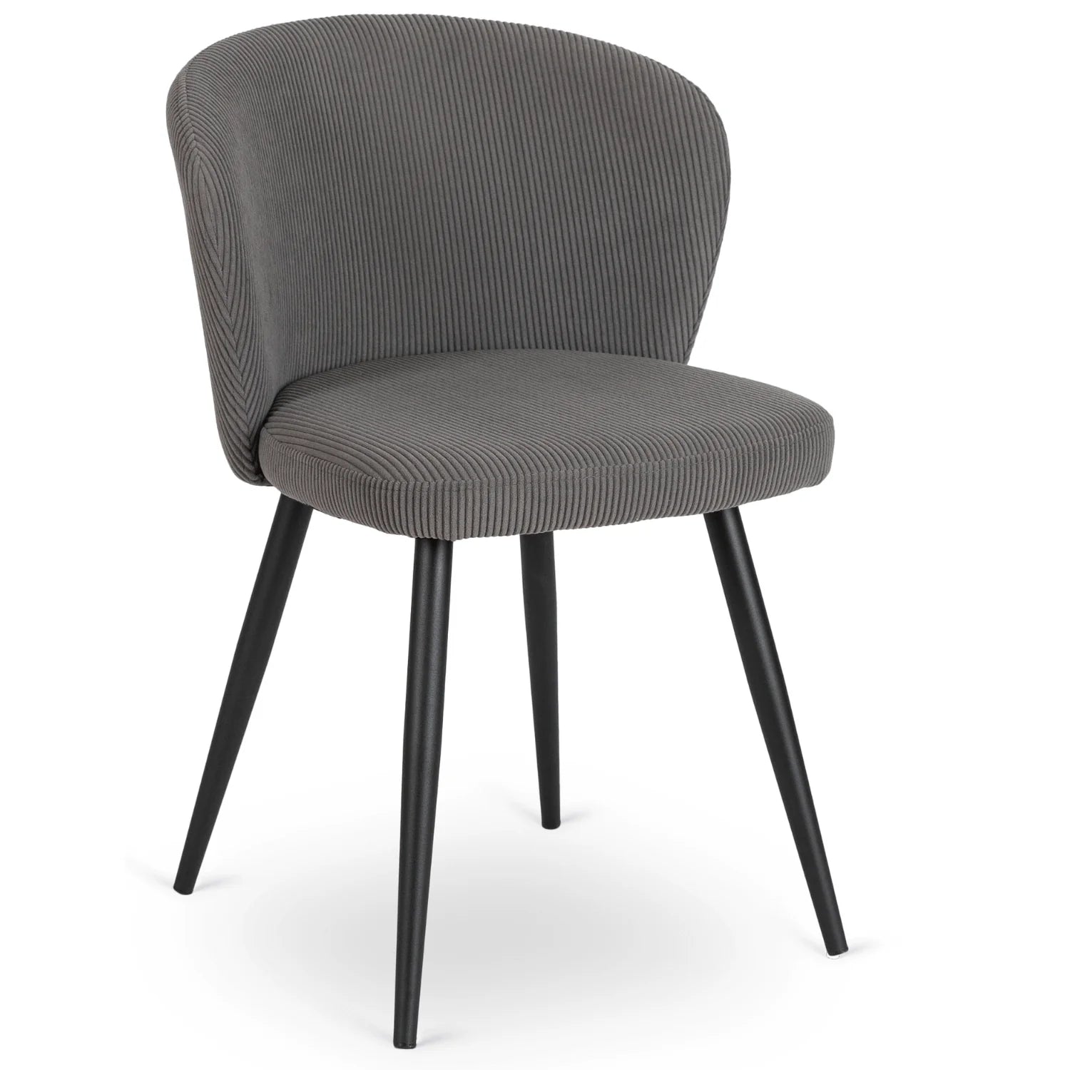Elite HAILEY Chair – Modern Gray Corduroy with Black Metal Legs