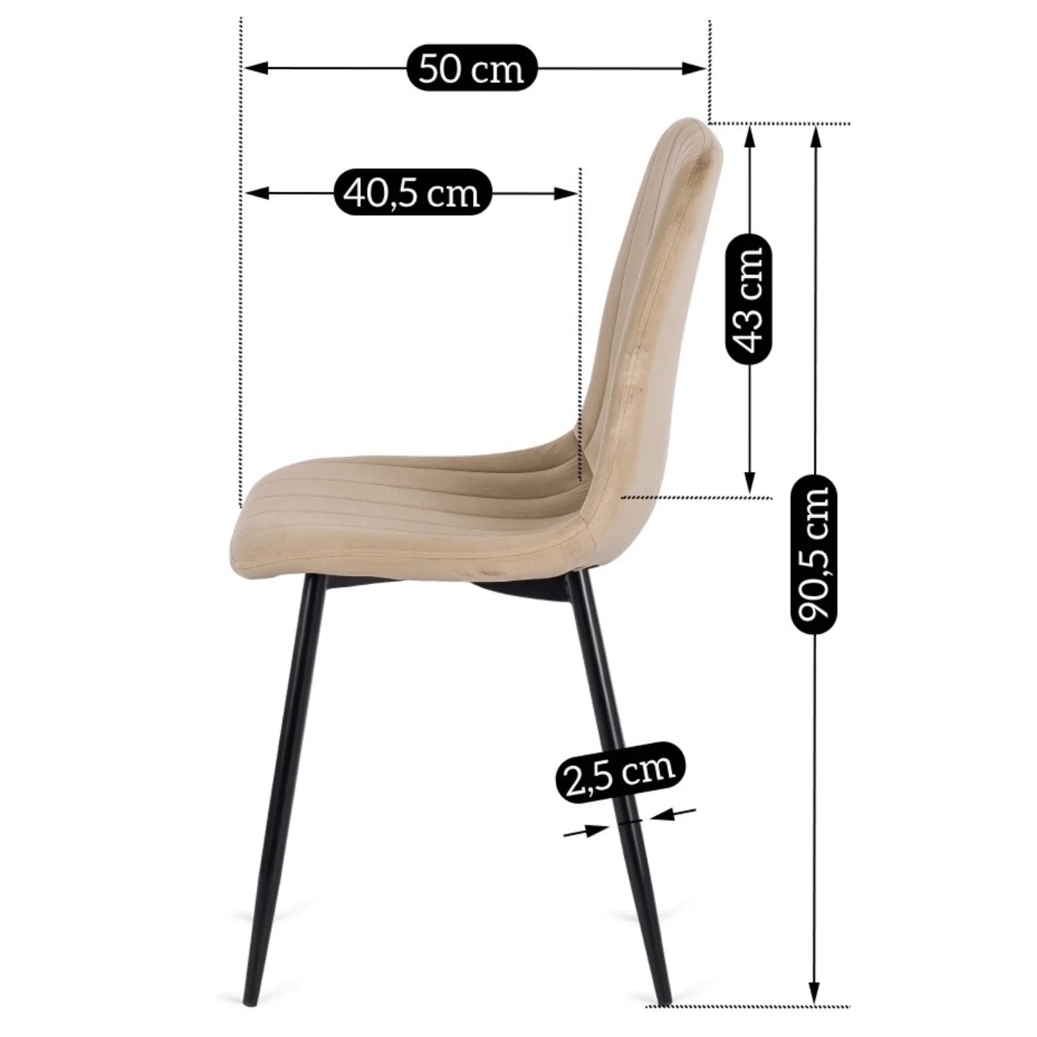 Elite IBIS Beige Velvet Chair – A Touch of Modern Elegance