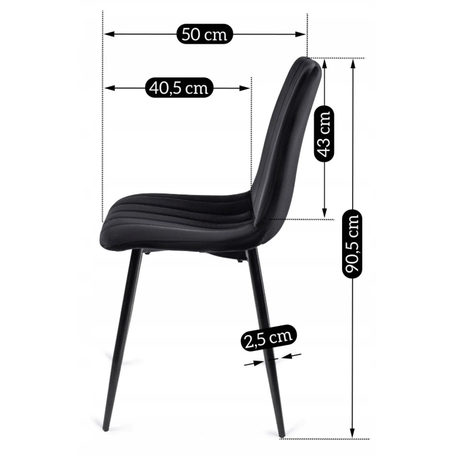 Elite IBIS Black Velvet Chair – Sleek & Modern Seating