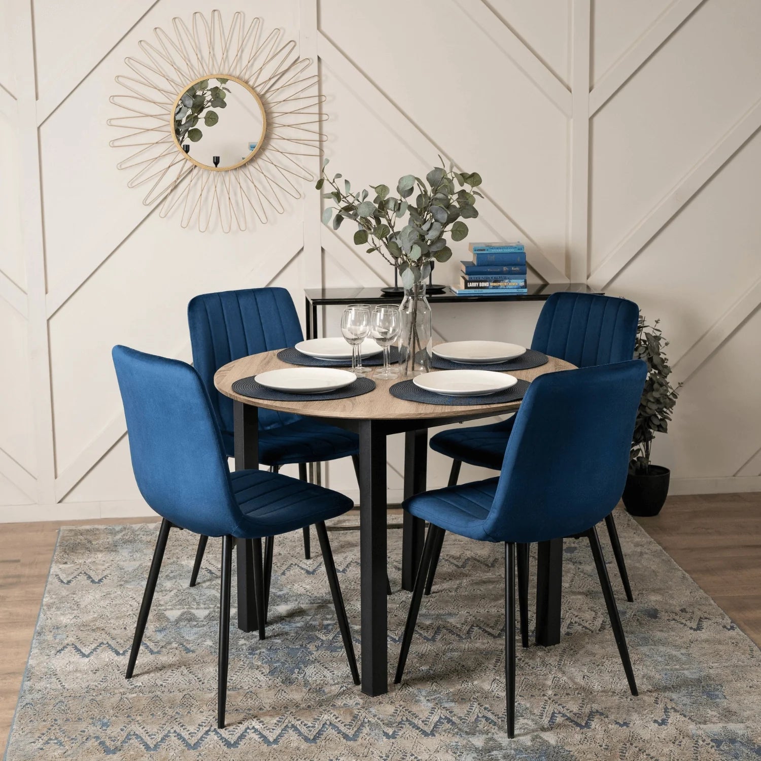 Elite IBIS Navy Blue Velvet Chair – Timeless Elegance & Supreme Comfort