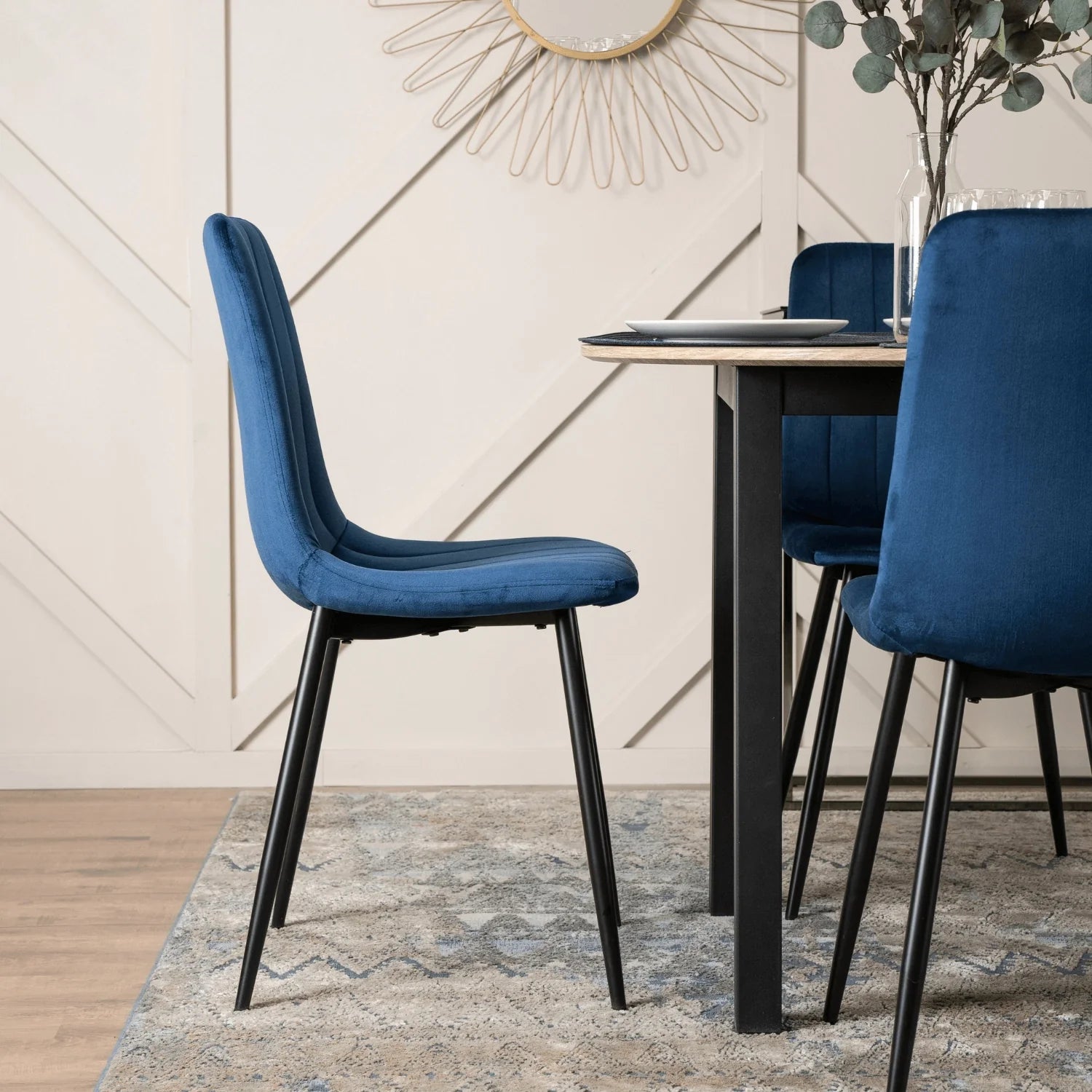 Elite IBIS Navy Blue Velvet Chair – Timeless Elegance & Supreme Comfort