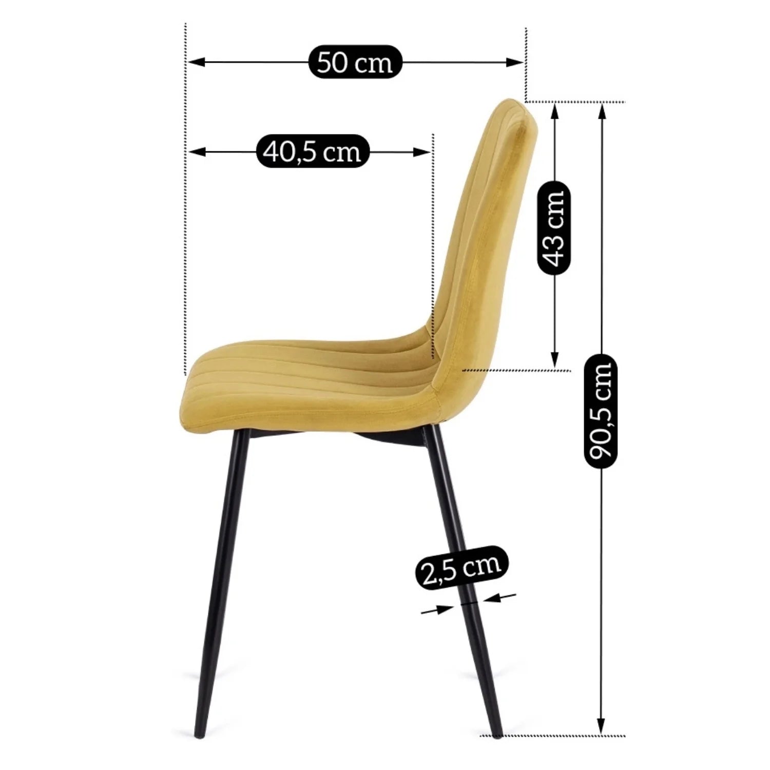 Elite IBIS Mustard Velvet Chair – Contemporary Elegance & Supreme Comfort