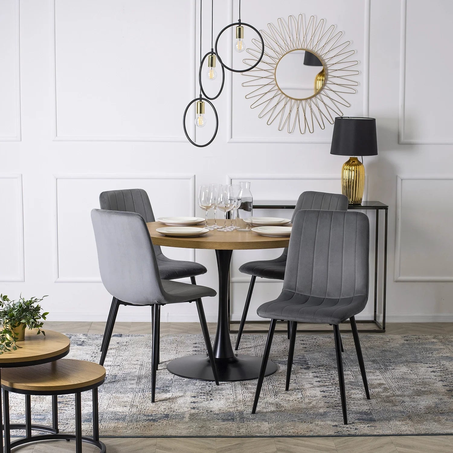Elite IBIS Grey Velvet Chair – Modern Comfort & Timeless Style