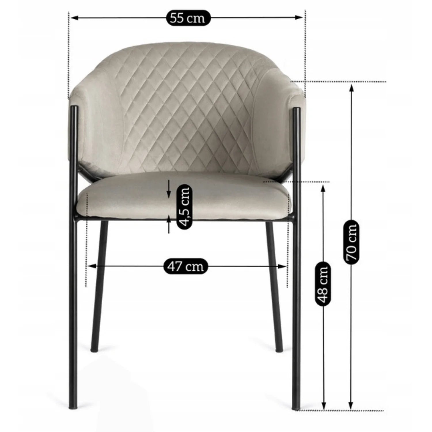 Elite INNES 2 Gray Velvet Chair – Modern Comfort with a Touch of Elegance