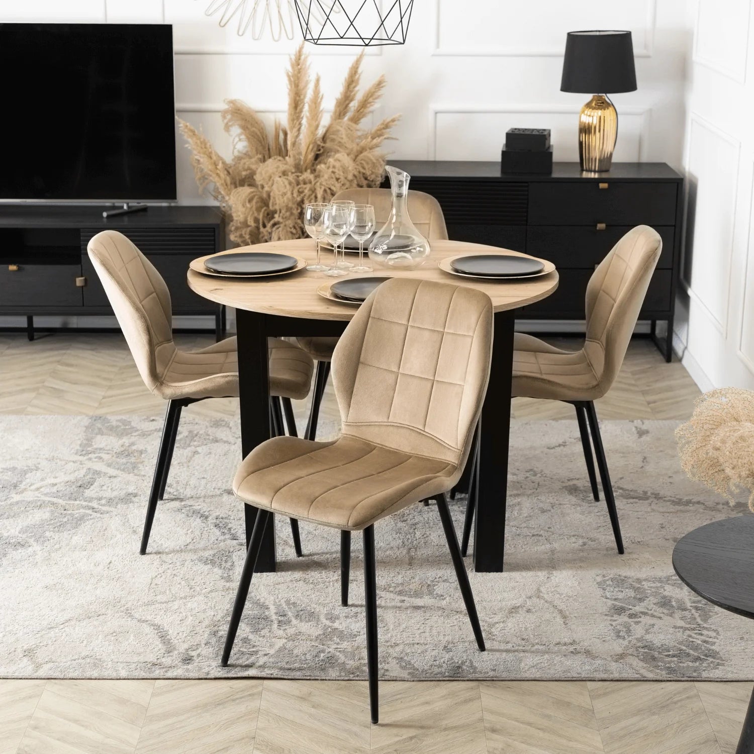 Elite IRYS Beige Velour Chair – A Perfect Blend of Comfort & Elegance