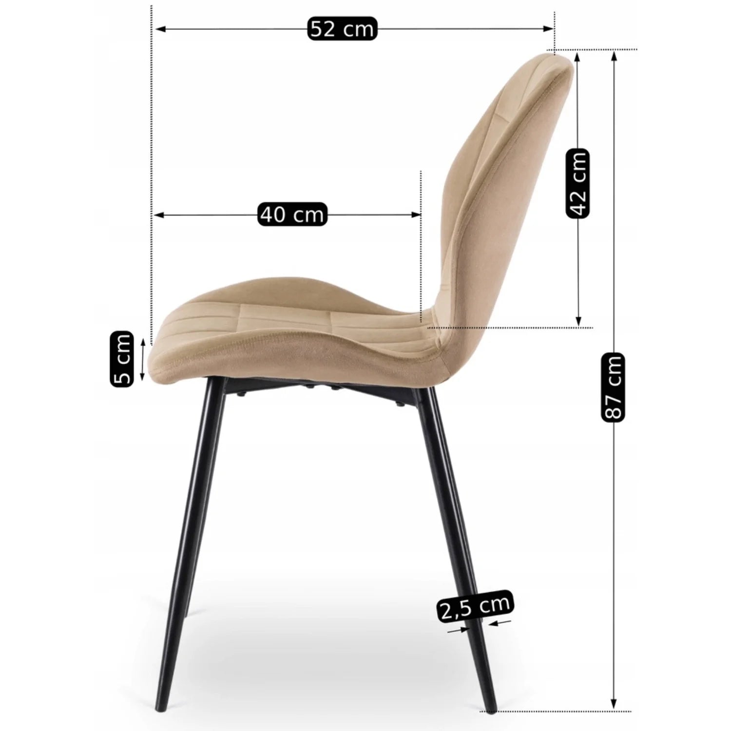 Elite IRYS Beige Velour Chair – A Perfect Blend of Comfort & Elegance