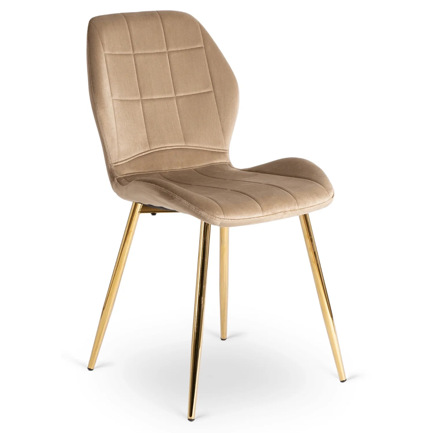 Elite IRYS Beige Velour Chair with Gold Legs – A Statement of Elegance and Comfort