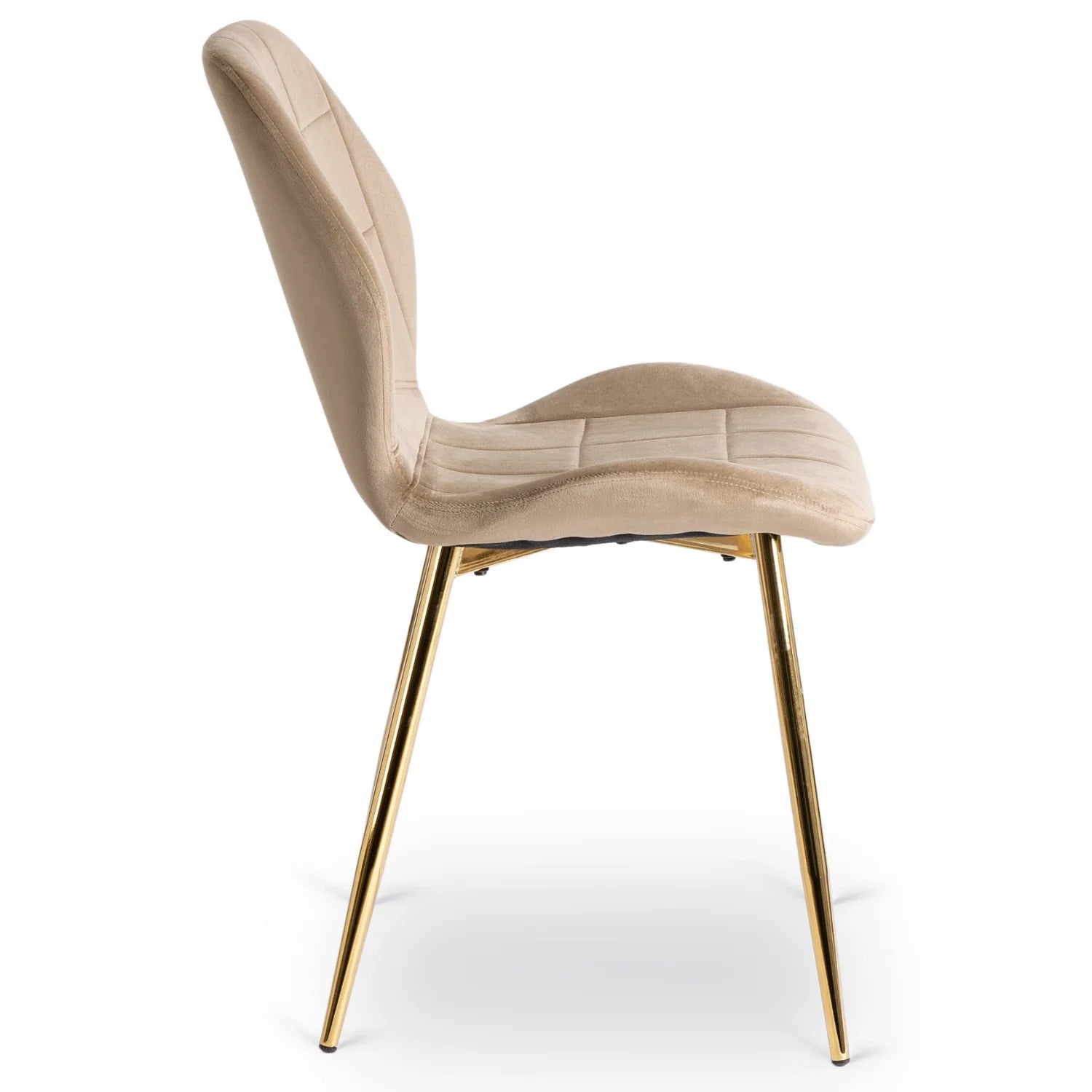 Elite IRYS Beige Velour Chair with Gold Legs – A Statement of Elegance and Comfort
