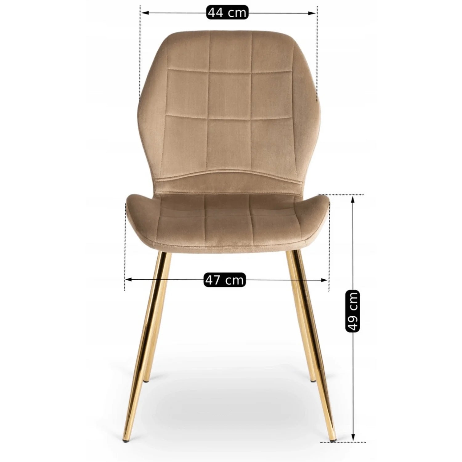 Elite IRYS Beige Velour Chair with Gold Legs – A Statement of Elegance and Comfort