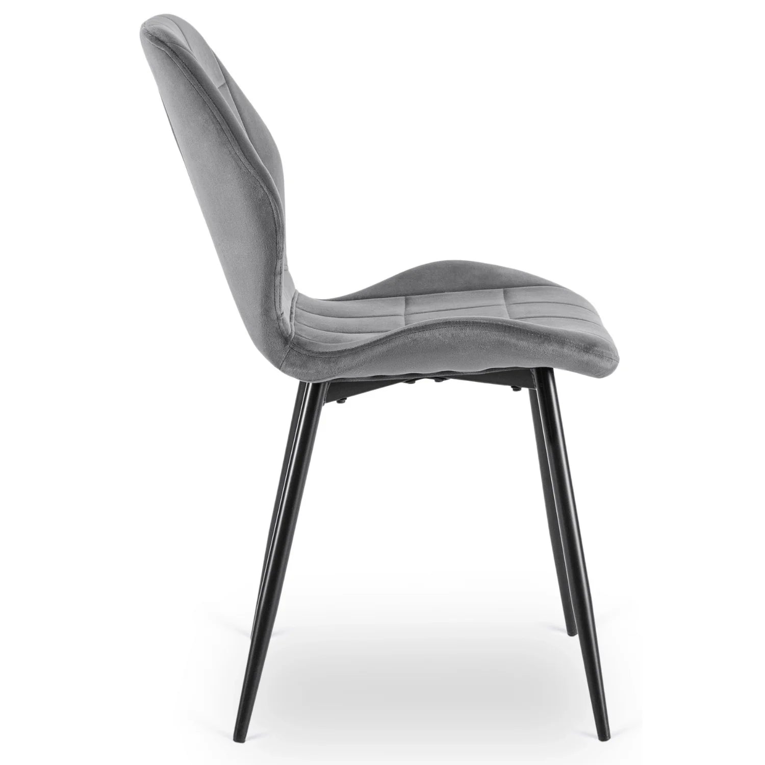 Elite IRYS Grauer Veloursstuhl – Moderner Komfort und Eleganz