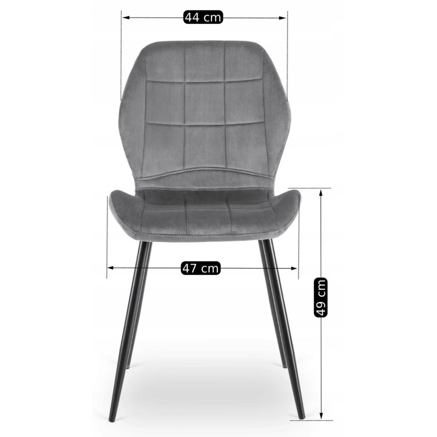 Elite IRYS Grauer Veloursstuhl – Moderner Komfort und Eleganz