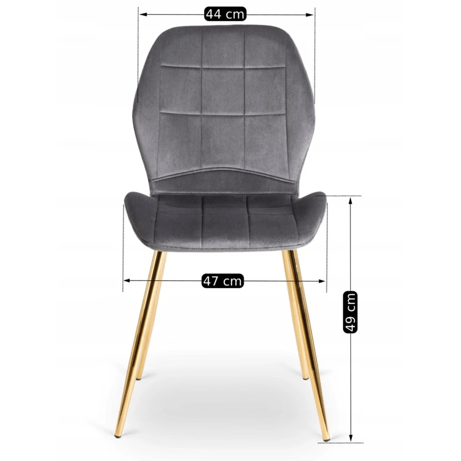 Elite IRYS Grey Velour Chair with Gold Legs – A Blend of Elegance and Modernity