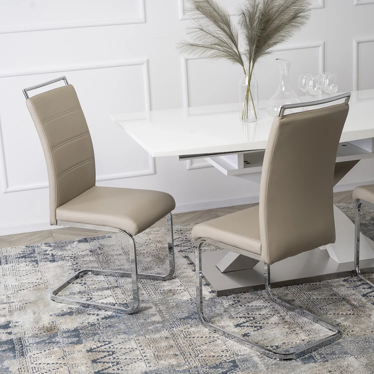 Elite LOCA Beige Eco-Leather Chair – Elegant Comfort for Modern Interiors