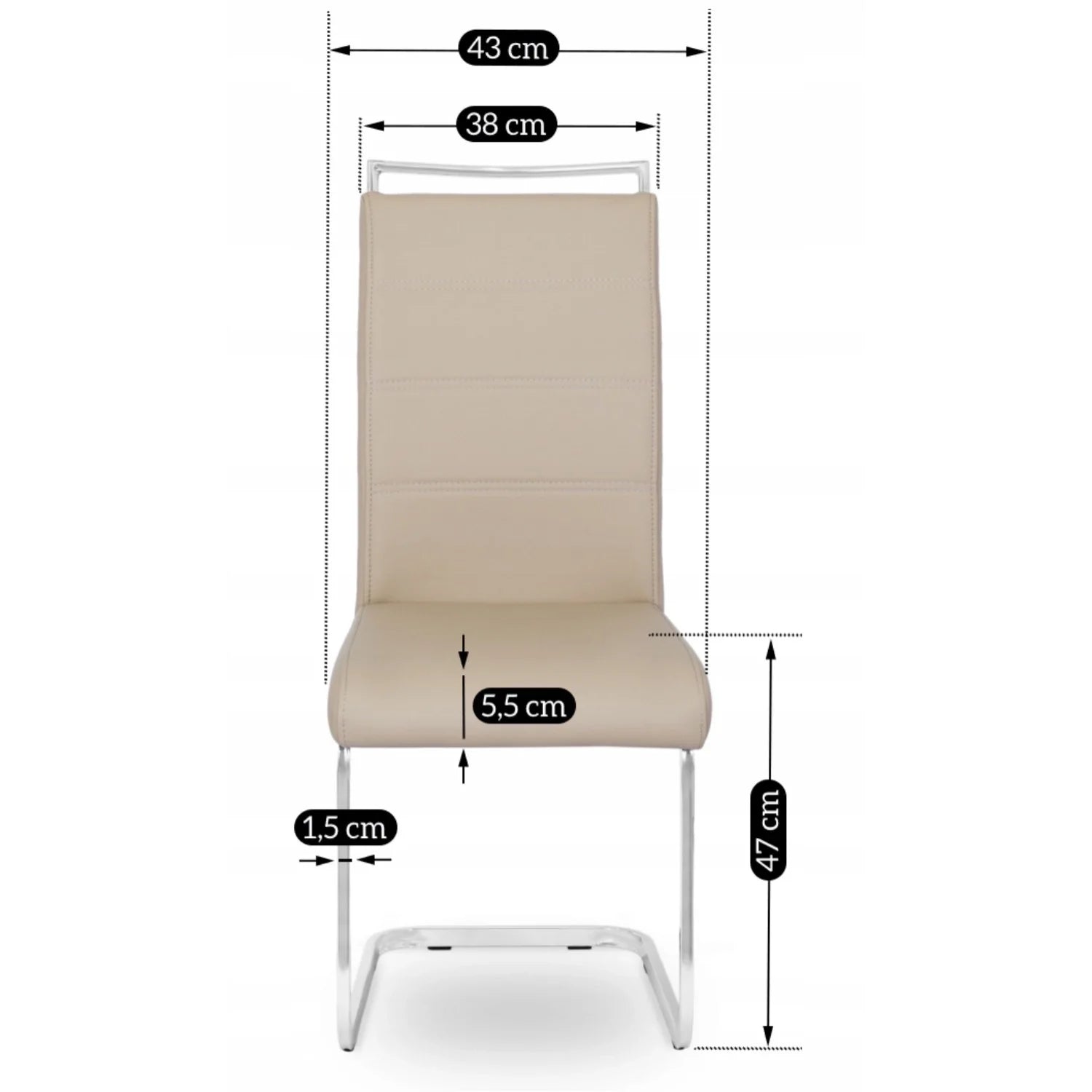 Elite LOCA Beige Eco-Leather Chair – Elegant Comfort for Modern Interiors