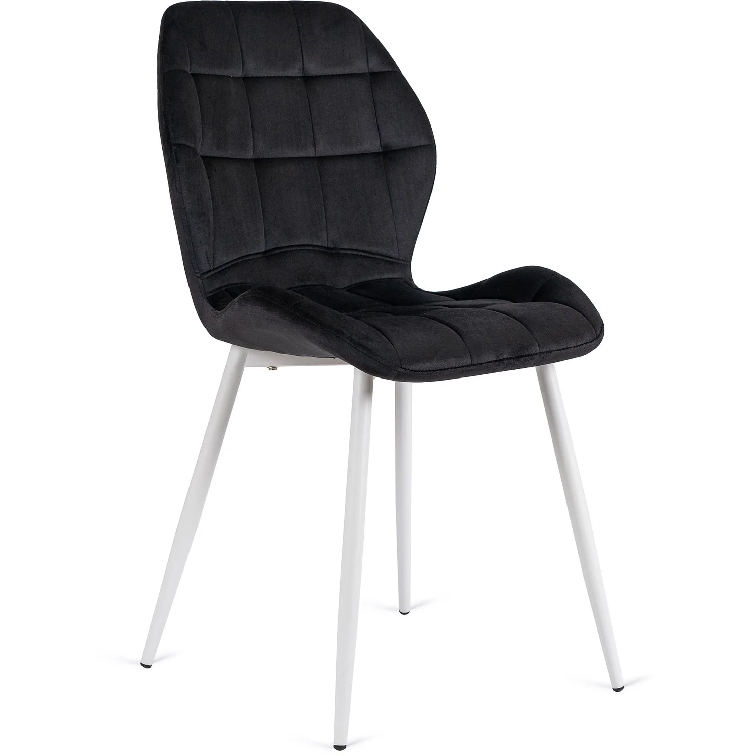 Elite LUCKY Black Velvet Chair with White Legs – A Modern Statement Piece