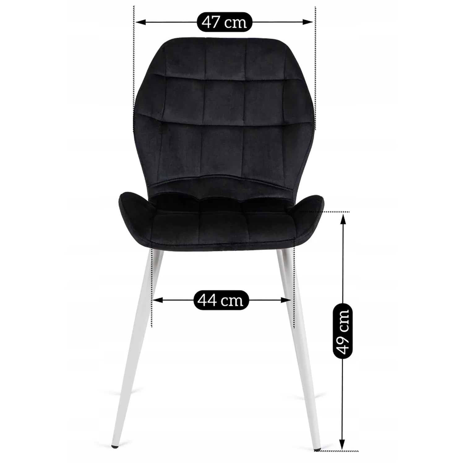 Elite LUCKY Black Velvet Chair with White Legs – A Modern Statement Piece