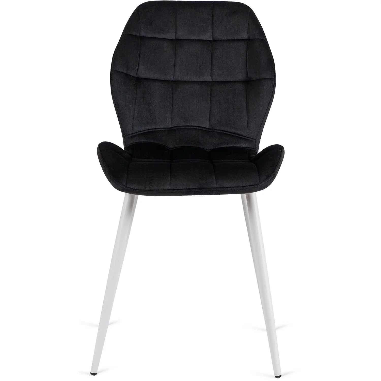 Elite LUCKY Black Velvet Chair with White Legs – A Modern Statement Piece