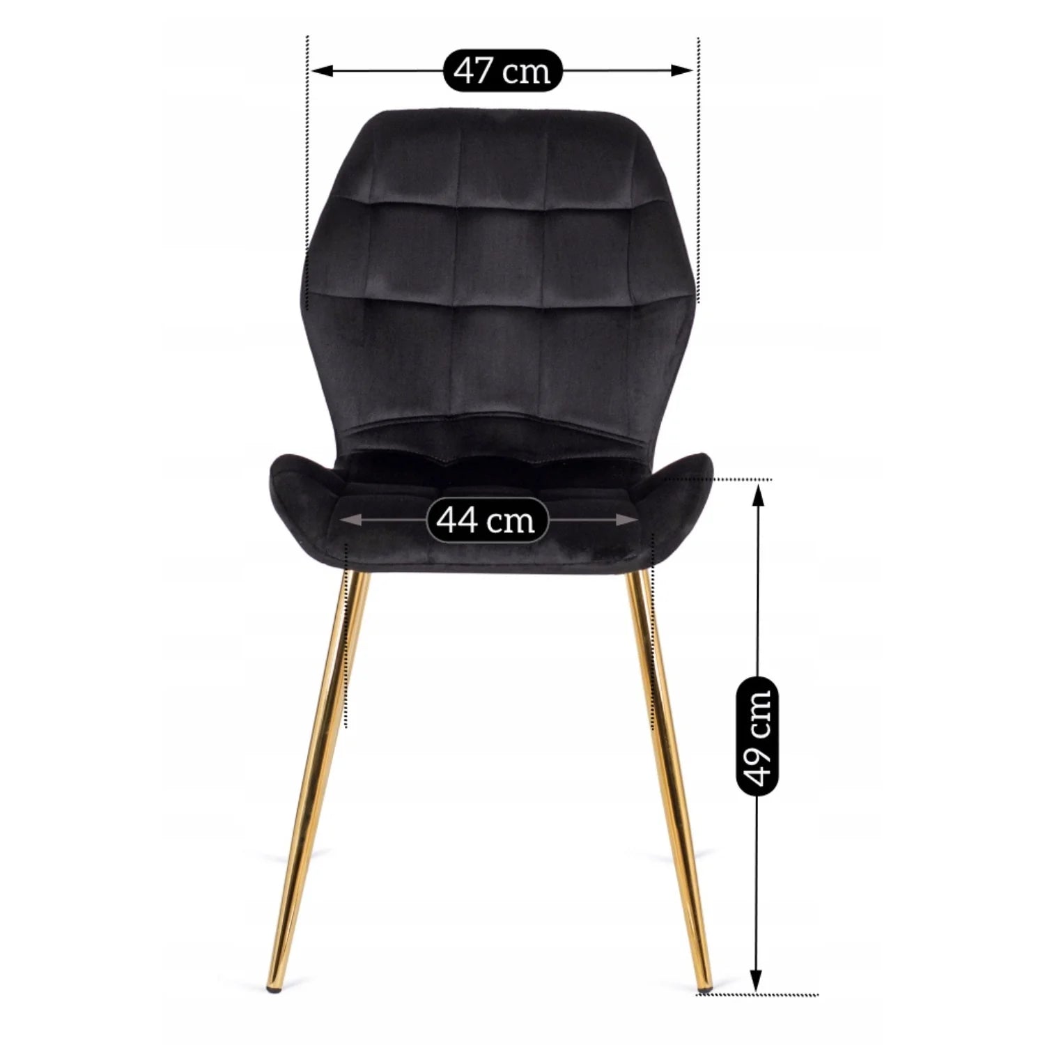 Elite LUCKY Black Velvet Chair with Gold Legs – A Touch of Luxury