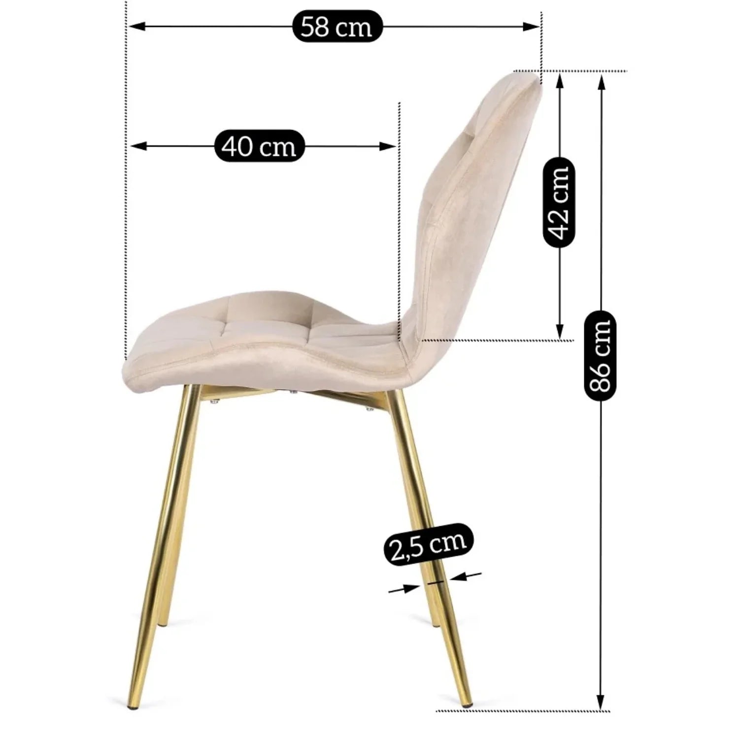 Elite LUCKY Cream Velvet Chair – Elegant Luxury for Your Space