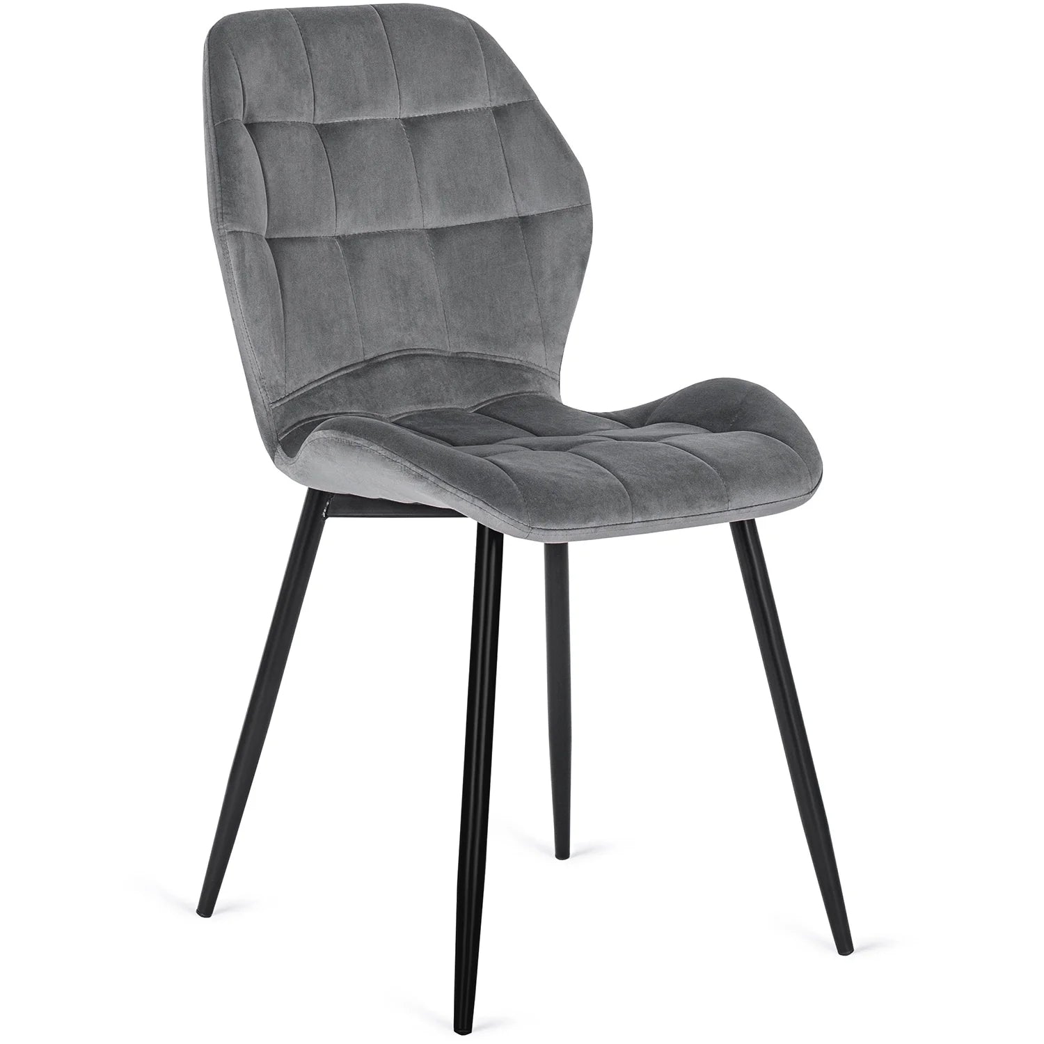 Elite LUCKY Gray Velvet Chair – Modern Comfort with a Luxurious Touch