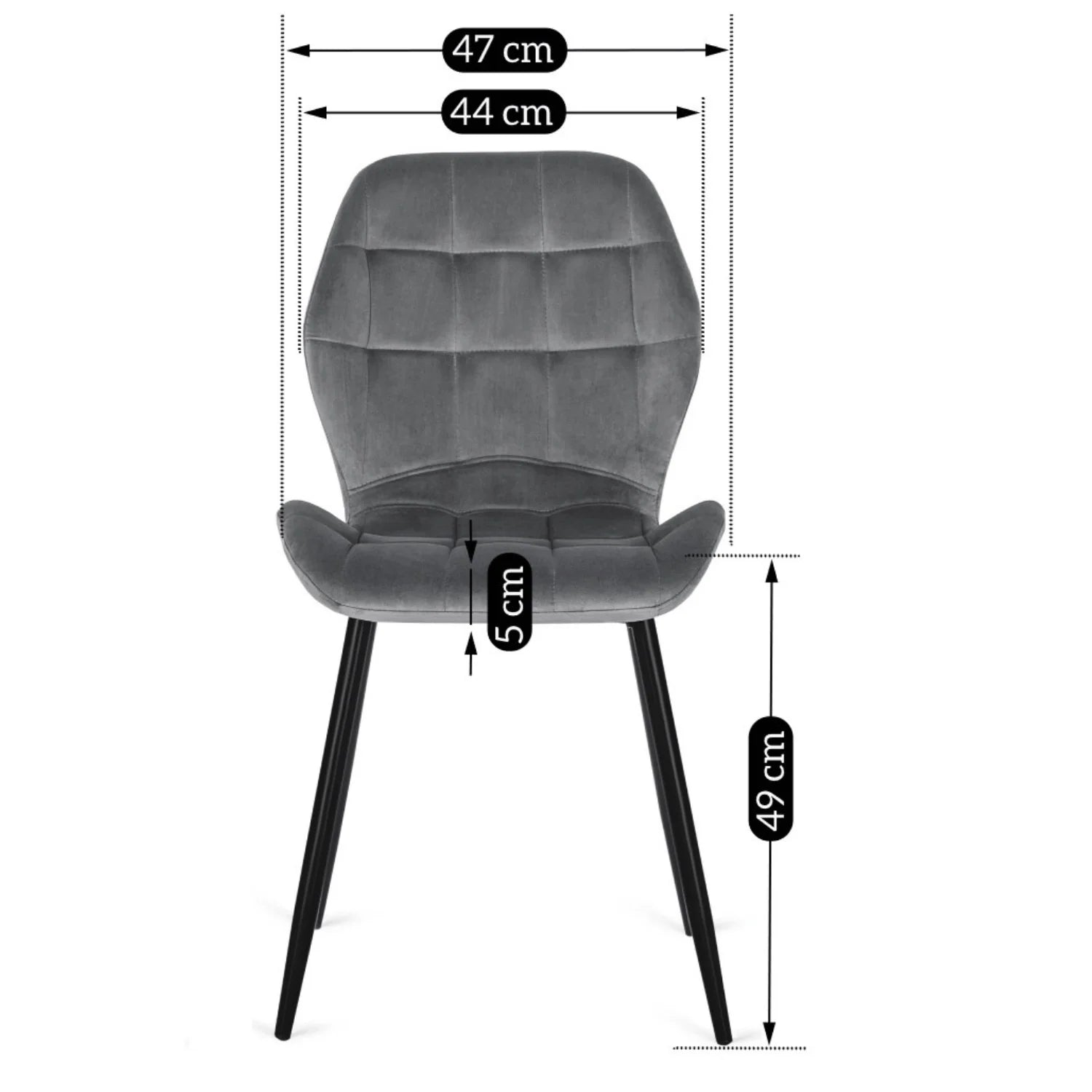 Elite LUCKY Gray Velvet Chair – Modern Comfort with a Luxurious Touch