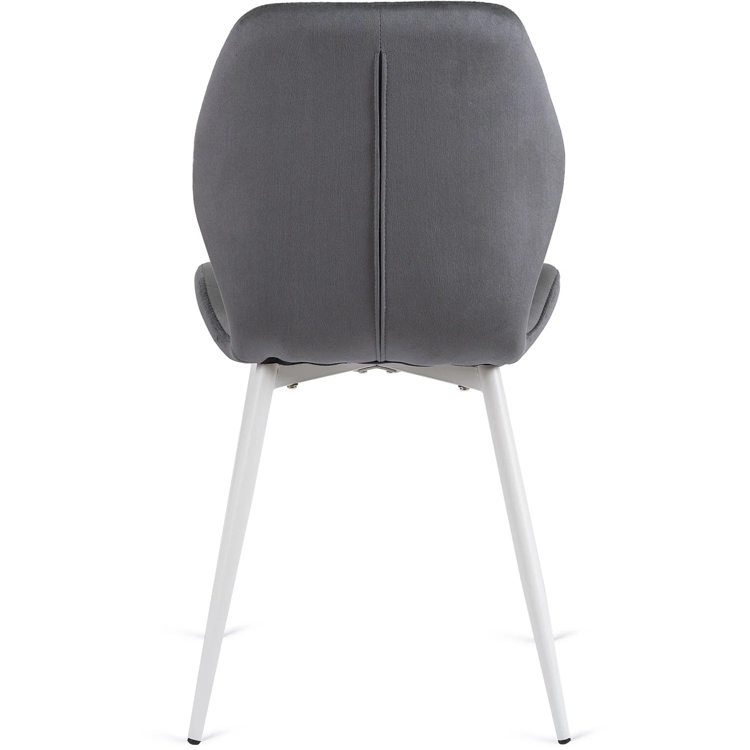 Elite LUCKY Grey Velvet Chair with White Legs – Modern Elegance for Your Space