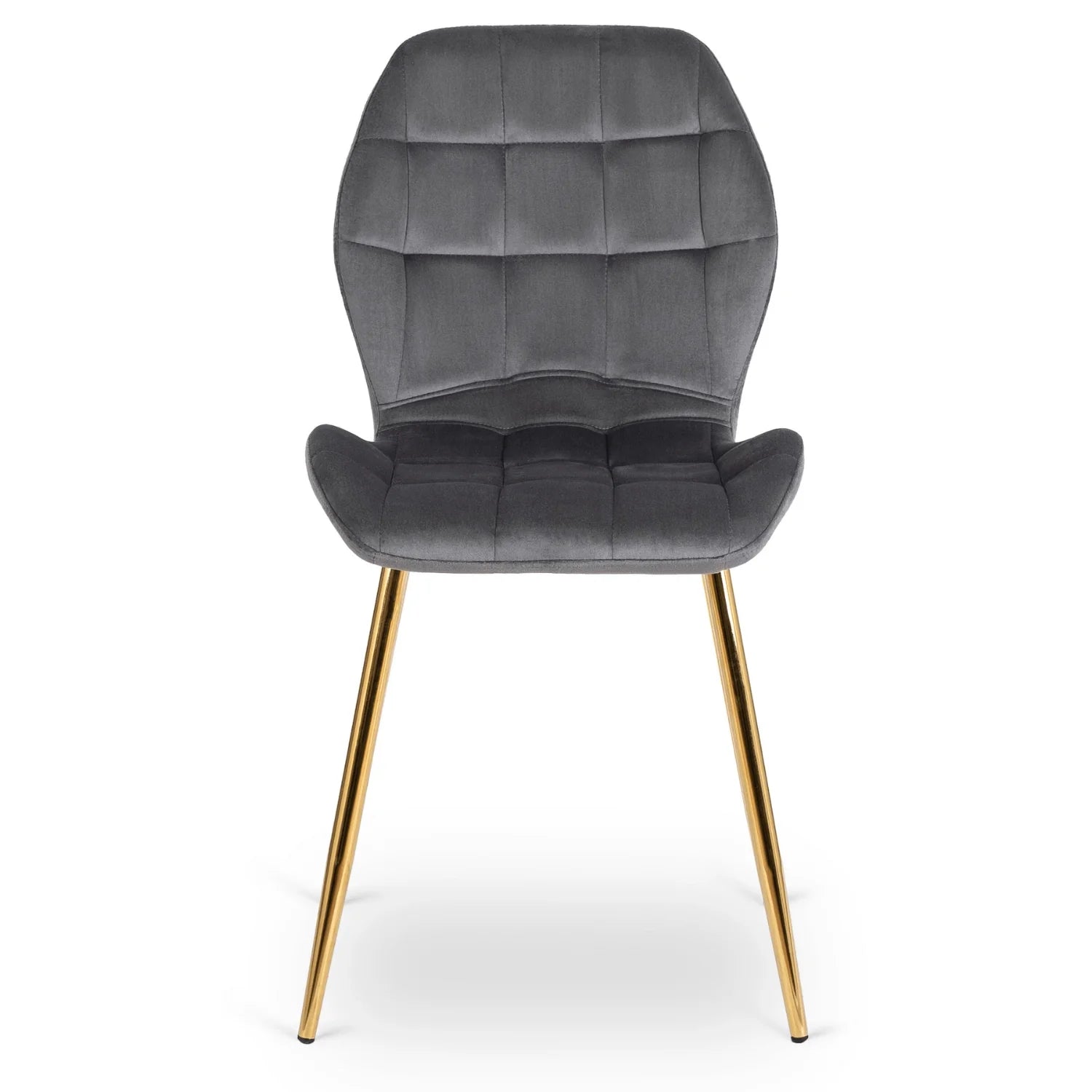 Elite LUCKY Gray Velvet Chair with Gold Legs – Elegant & Modern Seating