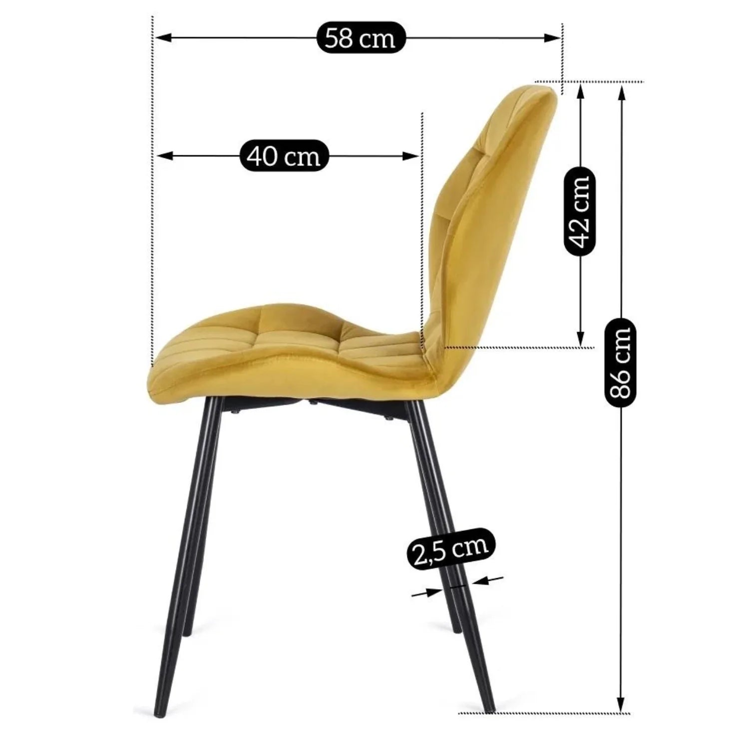 Elite LUCKY Yellow Velvet Chair – A Pop of Luxury & Comfort