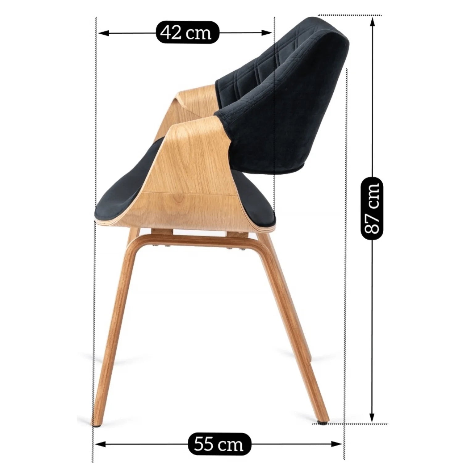 Elite LUISE Black Velvet Chair – A Fusion of Elegance and Comfort