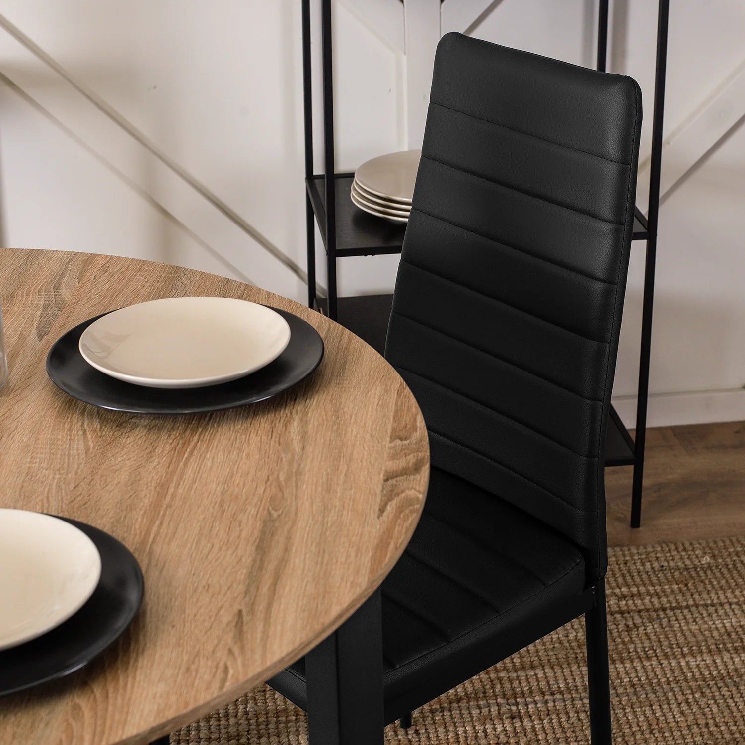 Elite NARIS Black Eco-Leather Chair – Sleek & Contemporary Seating