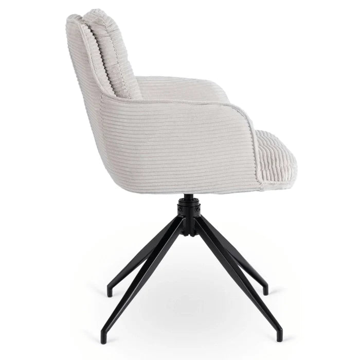 Elite AKITA Modern Upholstered Swivel Chair-Modern Grey  Corduroy