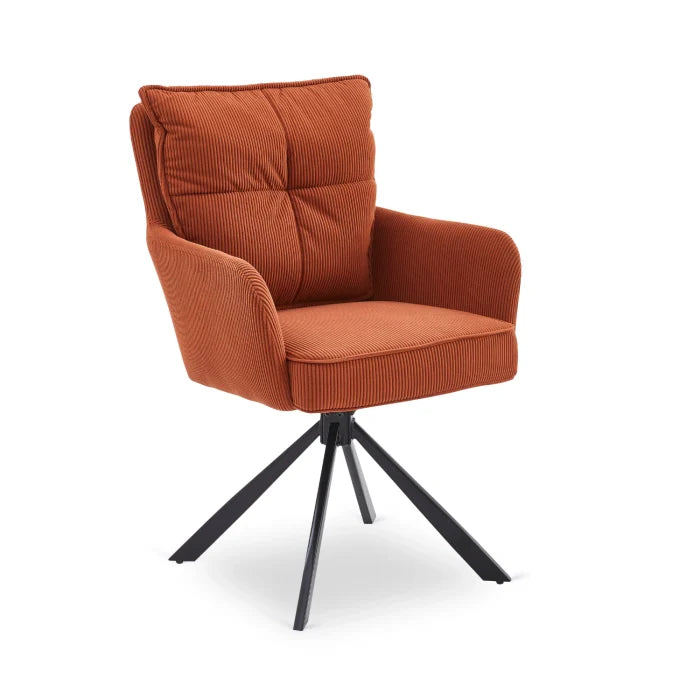 Elite CITY Modern swivel chair in rust corduroy