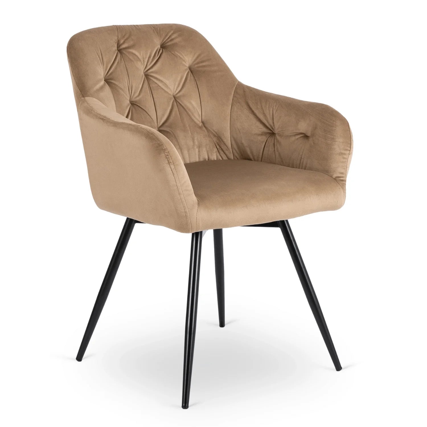 Elite IDA Swivel Chair – Luxurious Beige Velvet Comfort