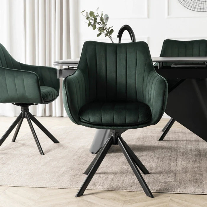Elite MUMBAI Green Modern Upholstered Swivel Chair