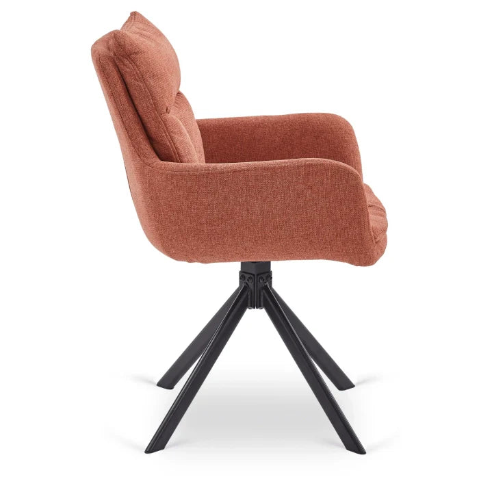 Elite PAUL Modern Upholstered Swivel Chair- Rust