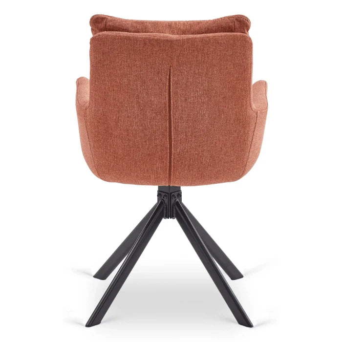 Elite PAUL Modern Upholstered Swivel Chair- Rust