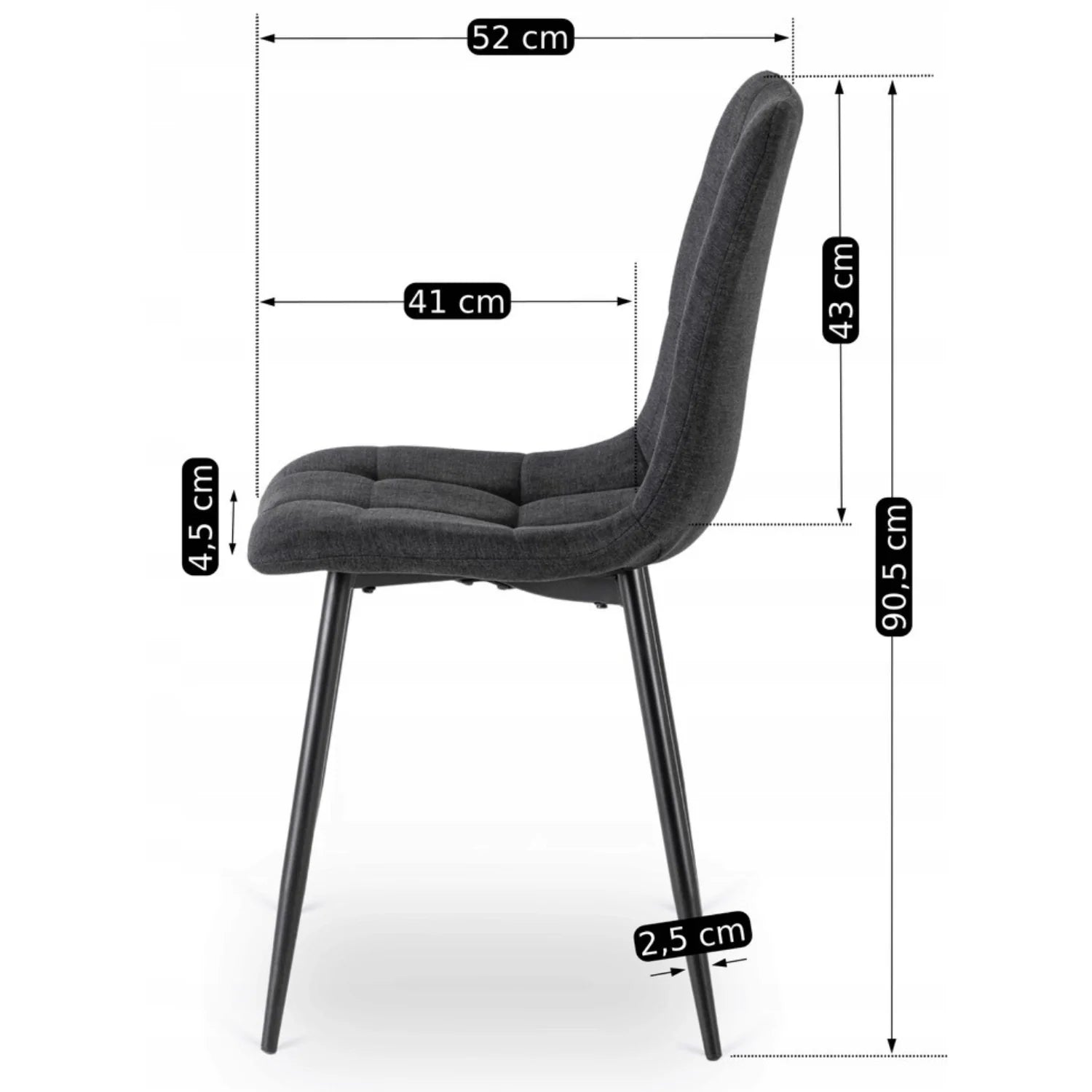 Elite PERU 2 Black Upholstered Chair – Modern Comfort with Timeless Appeal