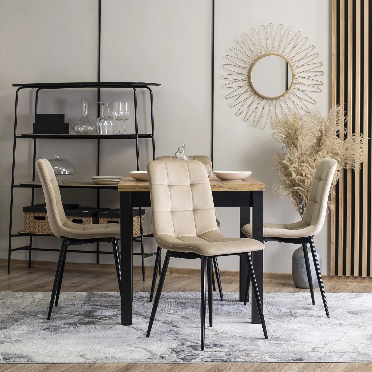 Elite PERU Beige Velvet Chair – A Timeless Blend of Elegance and Comfort