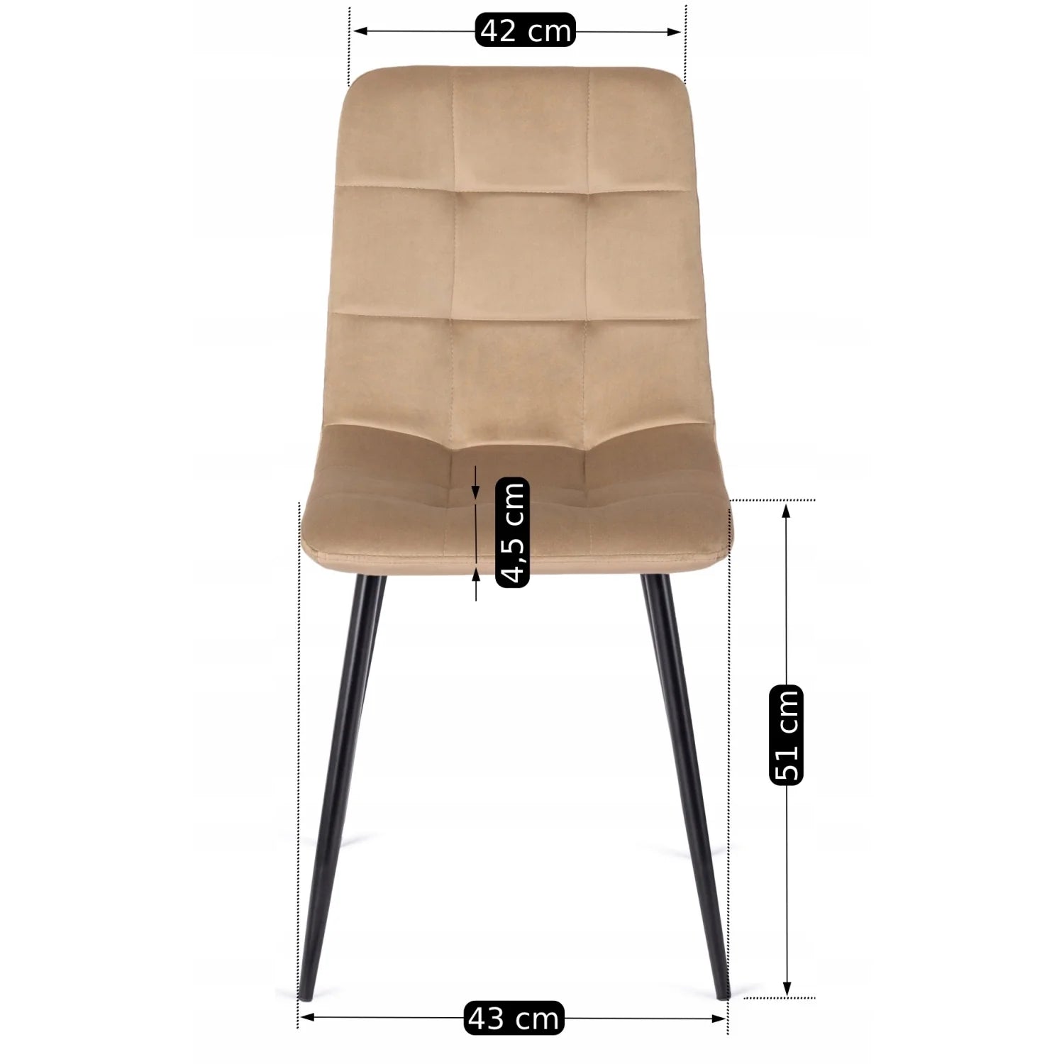 Elite PERU Beige Velvet Chair – A Timeless Blend of Elegance and Comfort